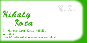 mihaly kota business card